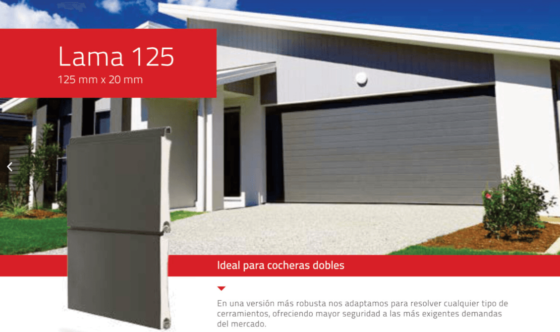 Sistema lama 125 para portón industrial - JN Aluminio Neuquén